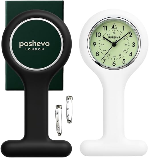 Professional Nurse Fob Watch – Japanese Quartz Movement, Luminous Dial, Clip-On Medical Watch for Nurses & Healthcare Professionals UK | Poshevo