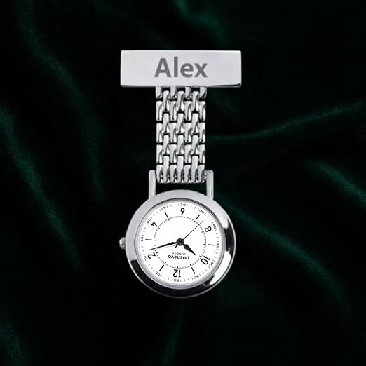 Personalised Nurse Fob Watch – Engraved Name Clip-On Watch, Japanese Quartz Movement, Gift for Nurses & Healthcare Professionals UK | Poshevo