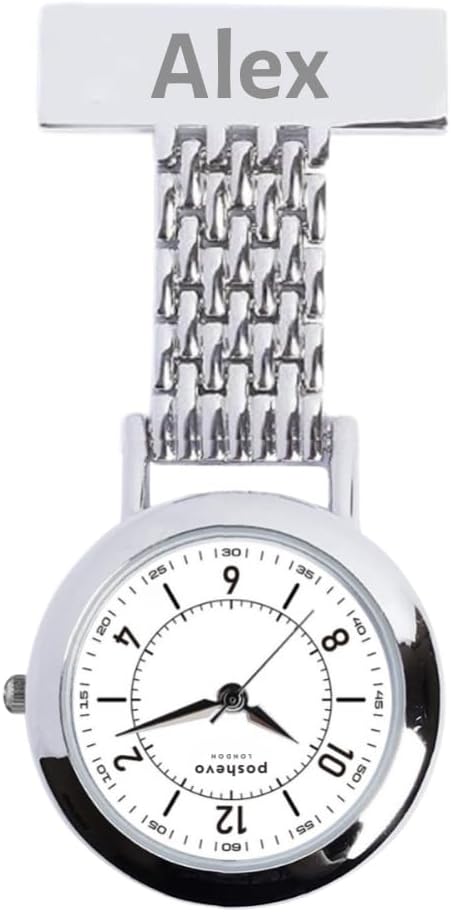 Personalised Nurse Fob Watch – Engraved Name Clip-On Watch, Japanese Quartz Movement, Gift for Nurses & Healthcare Professionals UK | Poshevo