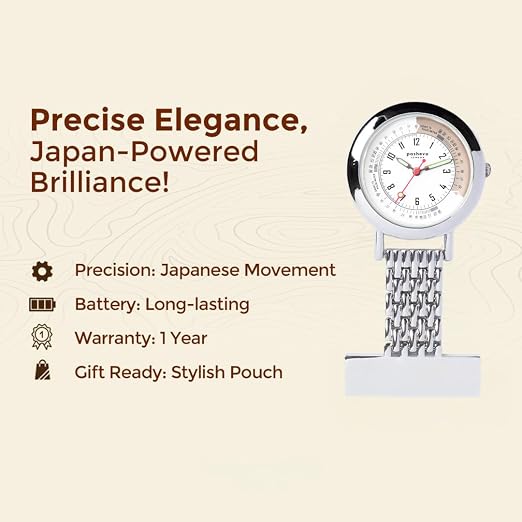Personalised Nurse Fob Watch – Engraved Clip-On Nurse Watch, Quartz Movement Gift for Nurses | Poshevo