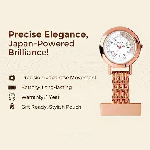 Personalised Nurse Fob Watch for Women – Engraved Clip-On Nurse Watch, Quartz Movement, Gift for Nurses | Poshevo