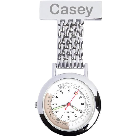 Personalised Nurse Fob Watch – Engraved Clip-On Nurse Watch, Quartz Movement Gift for Nurses | Poshevo
